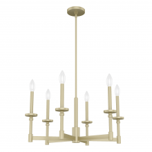  19701 - Hunter Briargrove Modern Brass 6 Light Chandelier Ceiling Light Fixture