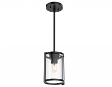  19005 - Hunter Astwood Matte Black with Clear Glass 1 Light Pendant Ceiling Light Fixture