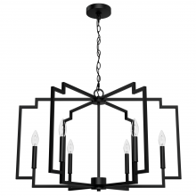  45242 - Hunter Zoanne Matte Black 6 Light Chandelier Ceiling Light Fixture