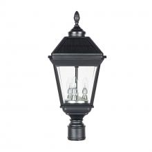  37BC50012 - Imperial Trio Bulb Solar Post Light with Trapezoidal Solar Panels and 3" Fitter Mount