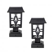  84BP250011 - Luna II Solar Post Cap/Pier Mount Light â€“ Black 2 PK