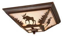  CC55614BBZ - Yellowstone 14-in Moose Flush Mount Ceiling Light Burnished Bronze