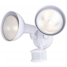  T0694 - 11.75-in. 2 Light Outdoor Motion Sensor Security Flood Light White 180 Degrees