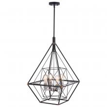  P0328 - Bartlett 24 in. W 4 Light Pendant Oil Rubbed Bronze with Satin Nickel