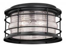 Vaxcel International T0167 - Hyannis 12.63-in Outdoor Flush Mount Ceiling Light Textured Black