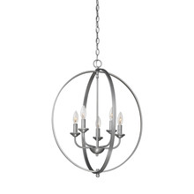  3035-BPW - 5-Light Pendant light Brushed Pewter