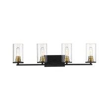  3494-MB/HBZ - Pasadena 4-Light Vanity Matte Black/Heirloom Bronze