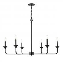  97426-MB - Herring 6-Light Chandelier Ceiling Light Matte Black