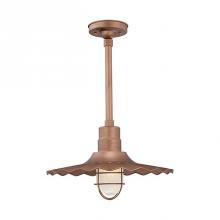  RRWS18-CP - R Series 1-Light Stem Hung Radial Wave Shade Copper