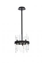  2200D10BK - Serena 10 Inch Crystal Round Pendant in Black