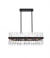  6200G36BK - Serephina 36 Inch Crystal Rectangle Chandelier Light in Black