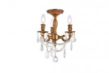  9203F13FG/RC - Rosalia 3 Light French Gold Flush Mount Clear Royal Cut Crystal