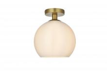  LD2211SG - Baxter 10 Inch Flush Mount Frosted White Shade in Satin Gold