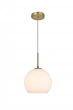  LD2213SG - Baxter 10 Inch Pendant Frosted White Shade in Satin Gold