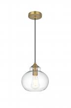  LD2245SG - Destry 8 Inch Pendant Clear Shade in Satin Gold