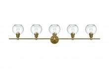  LD2326SG - Collier 5 Light Satin Gold and Clear Glass Wall Sconce