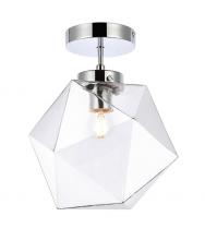  LD2346C - Lawrence 1 Light Chrome and Clear Glass Flush Mount