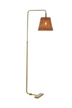  LD5102FL24BR - Flos rattan bell shade floor lamp in brass