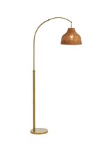  LD5104FL34BR - Flos rattan dome shade floor lamp in brass