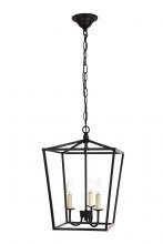  LD6008D12BK - Maddox Collection Pendant D12.5 H18.25 Lt:3 Black Finish