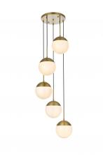  LD6074SG - Eclipse 18 Inch Pendant Frosted White Shade in Satin Gold