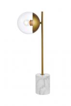  LD6109BR - Eclipse 1 Light Brass Table Lamp with Clear Glass