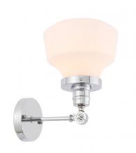  LD6238C - Lyle 1 light Chrome and frosted white glass wall sconce