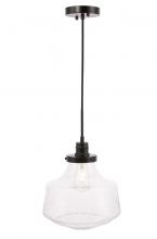  LD6258BK - Lyle 1 light Black and Clear seeded glass pendant