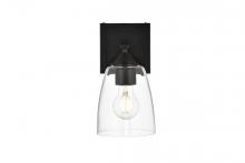  LD7309W5BLK - Harris 1 Light Black and Clear Bath Sconce