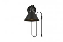  LD7329W7BLK - Blaise 1 light Black plug in wall sconce