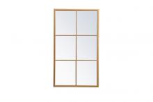  MR642848BR - Metal Windowpane Mirror 28 Inchx48 Inch in Brass