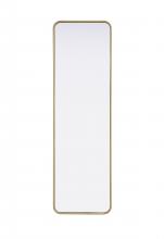  MR8A1860BRA - Contour Metal Rectangle Mirror 18x60 in Brass