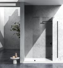  SD155-3578MBK - Fixed Frameless Shower Door 35x78 Matte Black