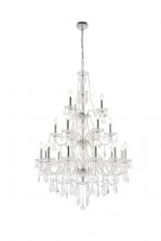  V7890G38C/RC - Giselle 21 Light Chrome Chandelier Clear Royal Cut Crystal