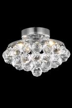  V9805F10C/RC - Corona 3 Light Chrome Flush Mount Clear Royal Cut Crystal