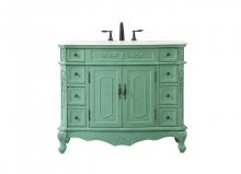  VF10142VM - 42 inch Single bathroom vanity in vintage mint