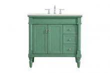  VF13036VM - 36 inch Single bathroom vanity in vintage mint