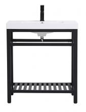  VF14030BK - 30 Inch Single Bathroom Metal Vanity in Black