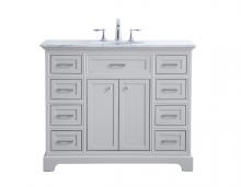  VF15042GR - 42 In. Single Bathroom Vanity Set in Light Grey