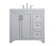  VF17036GR - 36 Inch Single Bathroom Vanity in Grey