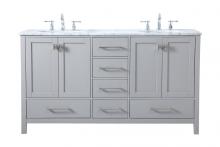  VF18960DGR - 60 Inch Double Bathroom Vanity in Gray