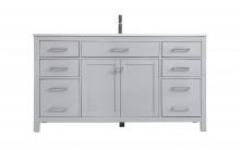  VF23360GR - 60 Inch Single Bathroom Vanity in Grey