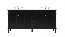  VF31872DBK - 72 Inch Double Bathroom Vanity in Black