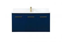  VF44540MBL-BS - 40 Inch Single Bathroom Vanity in Blue with Backsplash