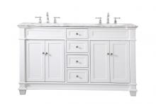  VF50060DWH - 60 Inch Double Bathroom Vanity Set in White