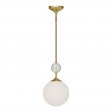  PD415308BGOP - Celia 8-in Brushed Gold/Opal Glass 1 Light Pendant