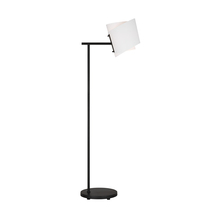  ET1501AI1 - Paerero modern 1-light LED medium task floor lamp in aged iron grey finish with white paper shade