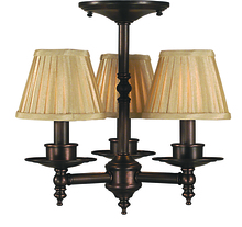  2516 AB - 3-Light Antique Brass Sheraton Flush / Semi-Flush Mount