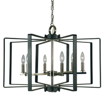  3055 PN/MBLACK - 6-Light Polished Nickel/Matte Black Camille Chandelier