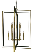  4868 AB/MBLACK - 10-Light Antique Brass/Matte Black Symmetry Foyer